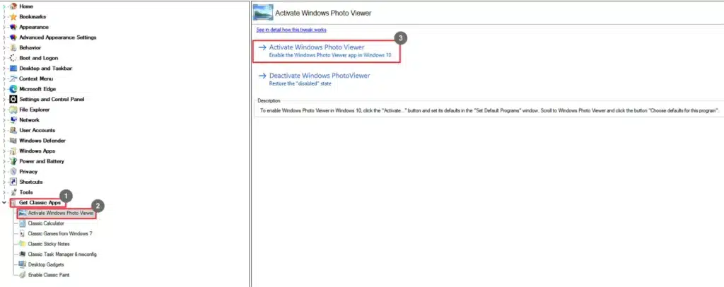 Winaero Tweaker Activate Windows Photo Viewer