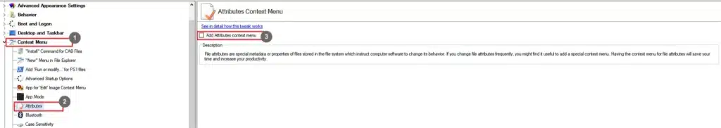 Winaero Tweaker Attributes