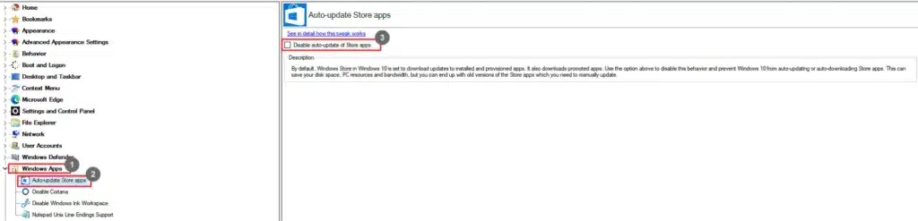 Winaero Tweaker Auto-update Store Apps