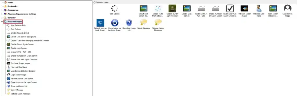 Winaero Tweaker Boot and Logon