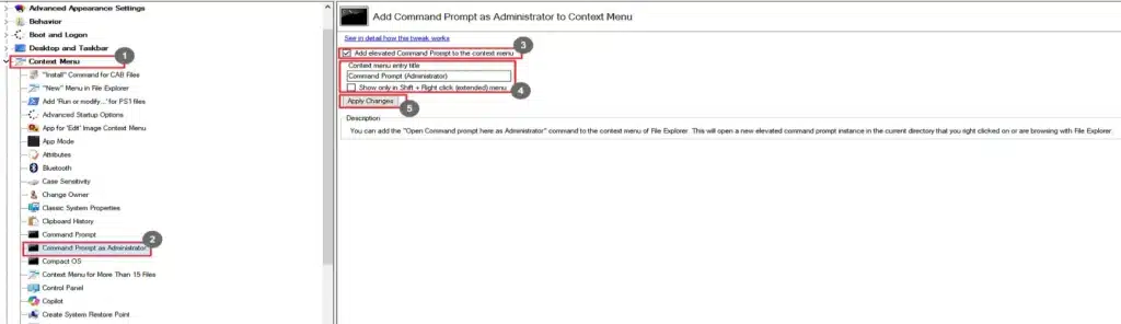 Winaero Tweaker Command Prompt as Administrator