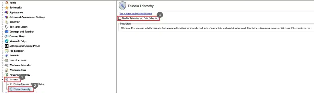 Winaero Tweaker Disable Telemetry
