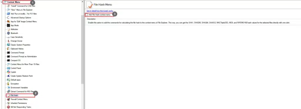 Winaero Tweaker File Hash