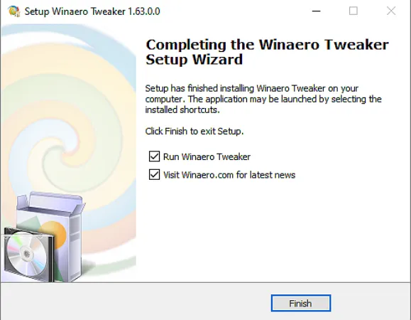 Winaero Tweaker Finish