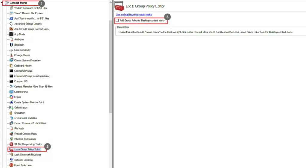 Winaero Tweaker Local Group Policy Editor