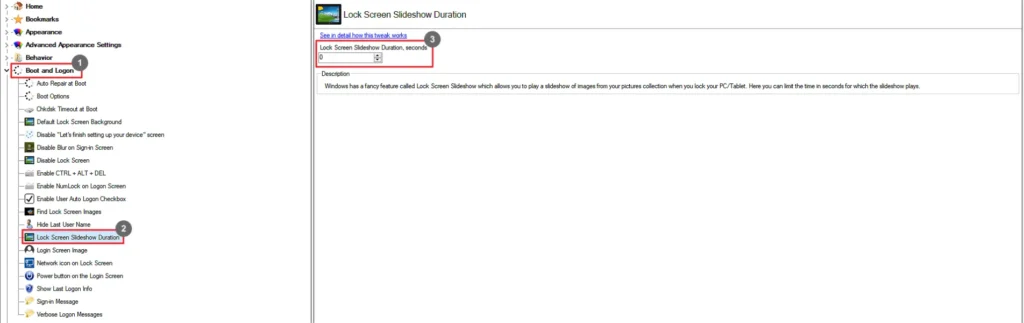 Winaero Tweaker Lock Screen Slideshow Duration