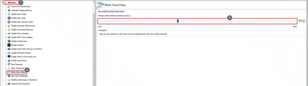 Winaero Tweaker Menu Show Delay