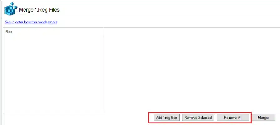 Winaero Tweaker Merge Reg Files Detail