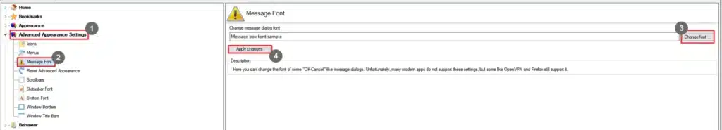 Winaero Tweaker Message Font