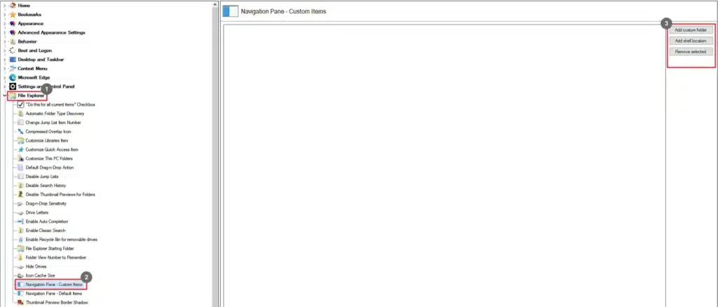 Winaero Tweaker Navigation Pane – Custom Items