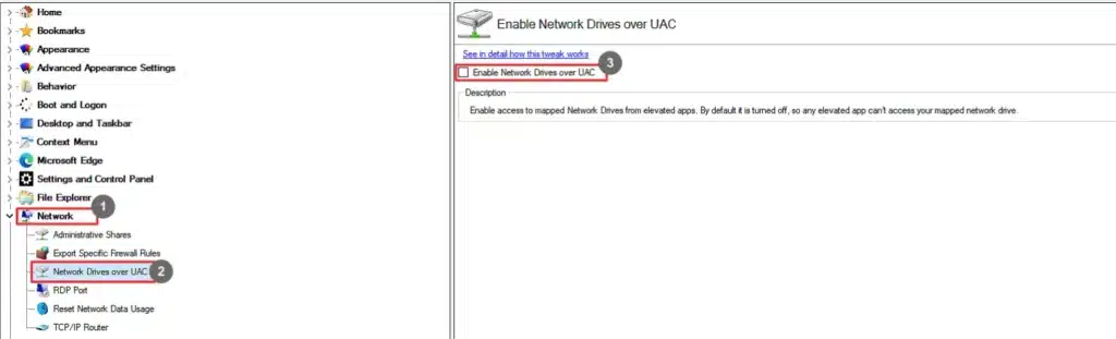 Winaero Tweaker Network Drivers over UAC
