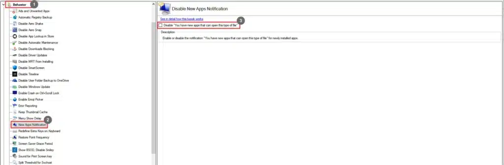 Winaero Tweaker New Apps Notification