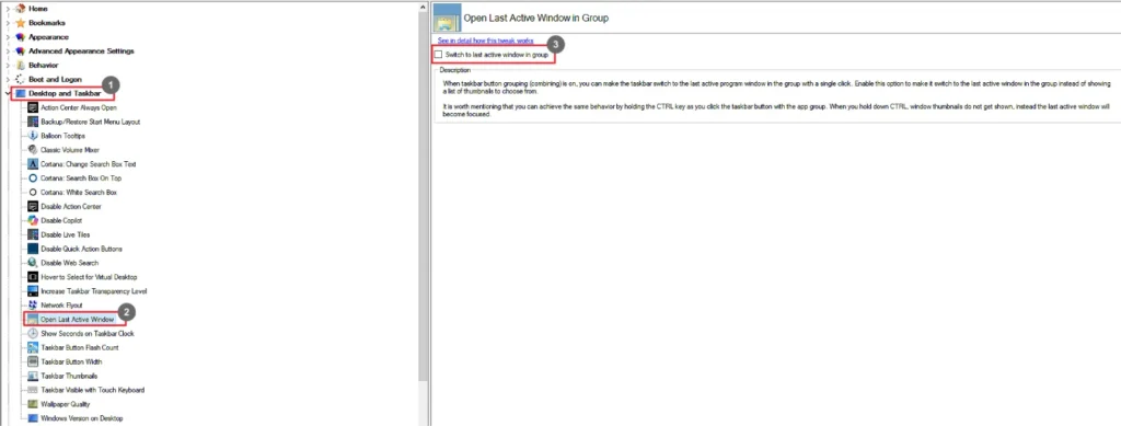 Winaero Tweaker Open Last Active Window