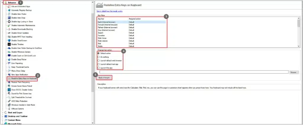 Winaero Tweaker Redefine Extra Keys on Keyboard