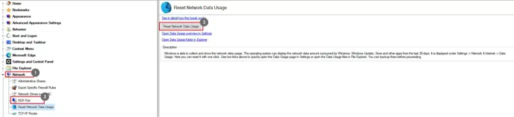 Winaero Tweaker Reset Network Data Usage