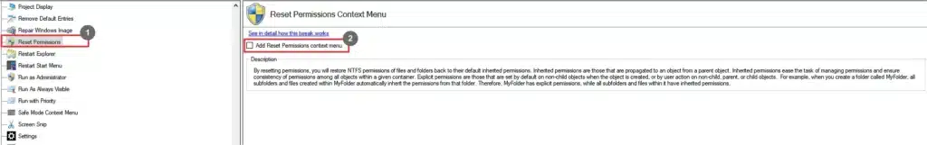 Winaero Tweaker Reset Permissions
