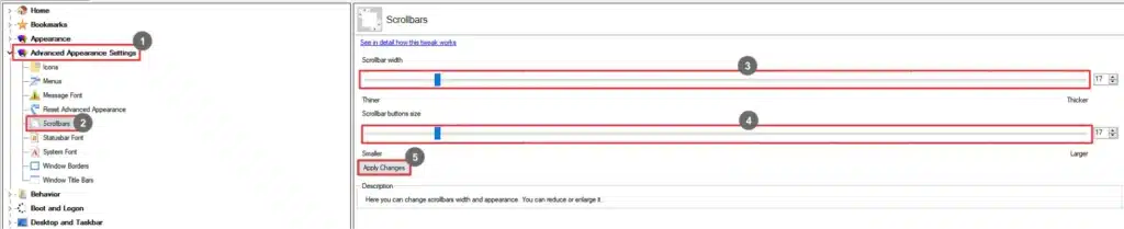 Winaero Tweaker Scrollbars