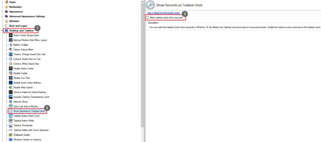 Winaero Tweaker Show Seconds On Taskbar Clock
