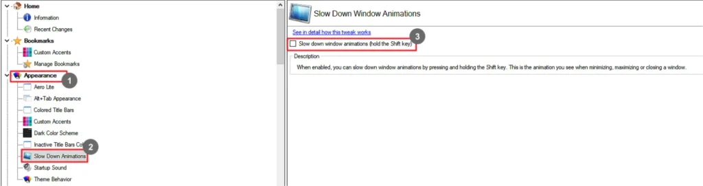 Winaero Tweaker Slow Down Animations