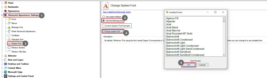 Winaero Tweaker System Font