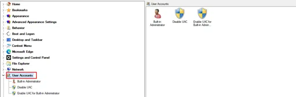 Winaero Tweaker Manage User Accounts