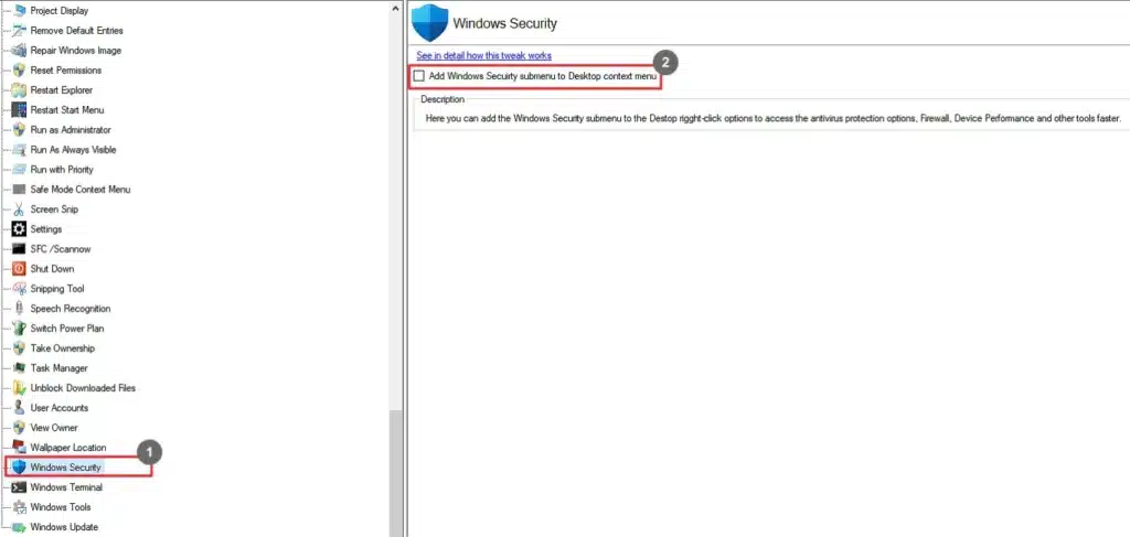 Winaero Tweaker Windows Security