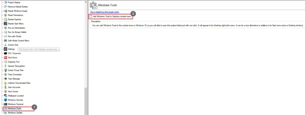 Winaero Tweaker Windows Tools