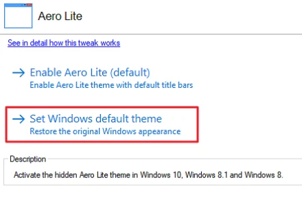 Winwero Tweaker Aero lite Details